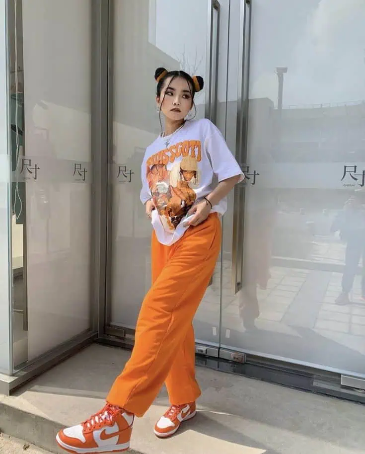 Bold Orange And Graphic Tee Combo