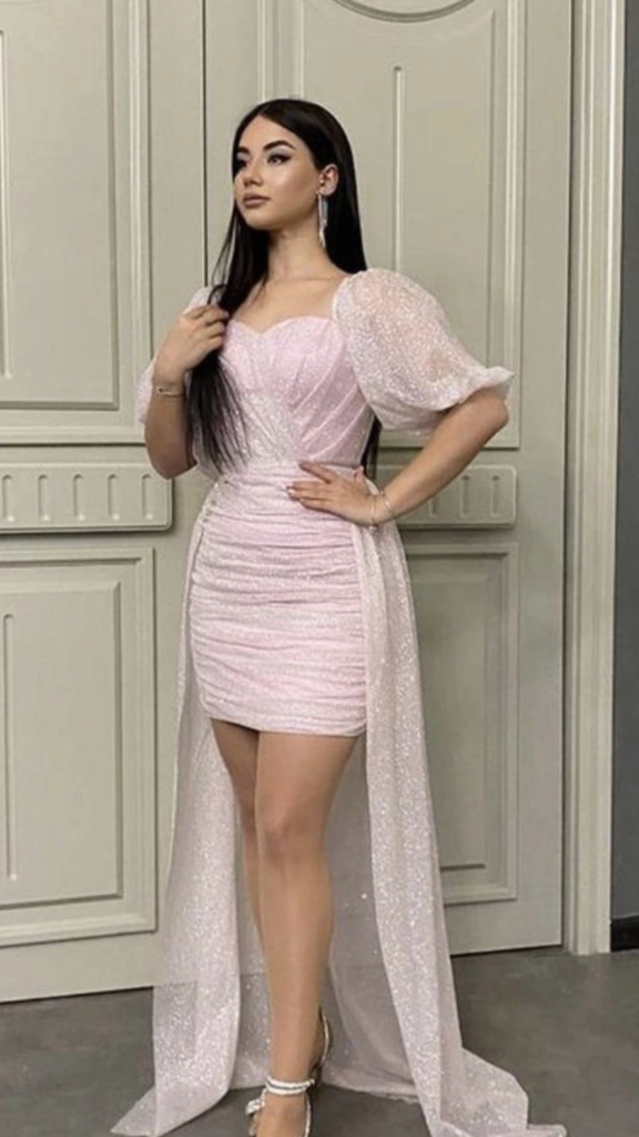 Blush Sparkle with Dramatic Train