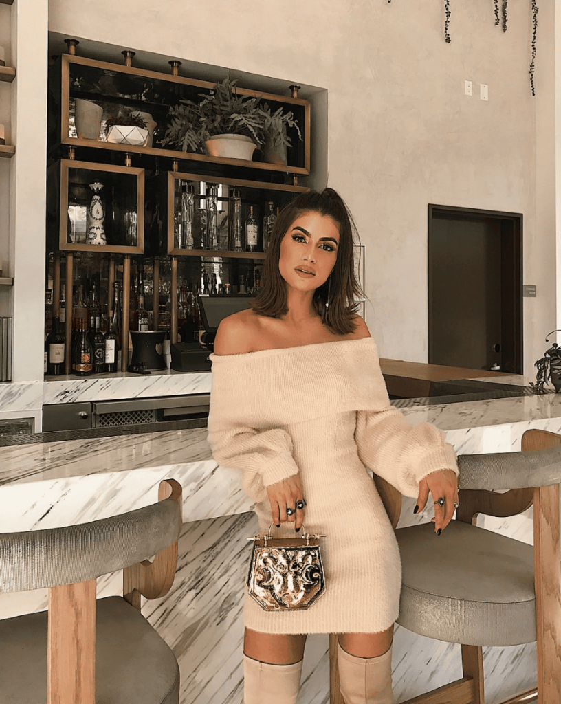 Cozy Off-Shoulder Sweater Dress