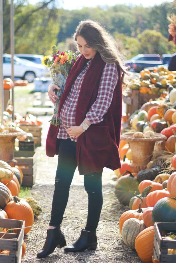 Plaid And Burgundy Pumpkin Patch Perfection