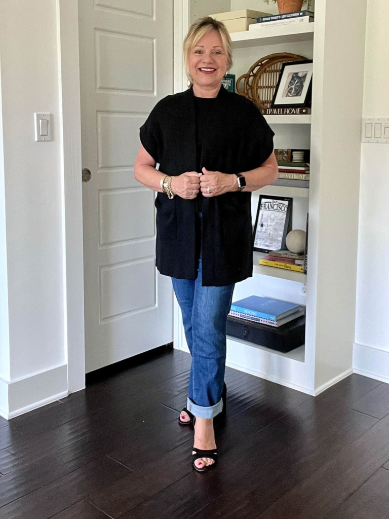 Chic Black Cardigan With Jeans