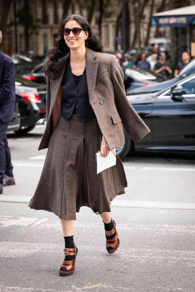 Chic Tweed Suit With Edgy Twist