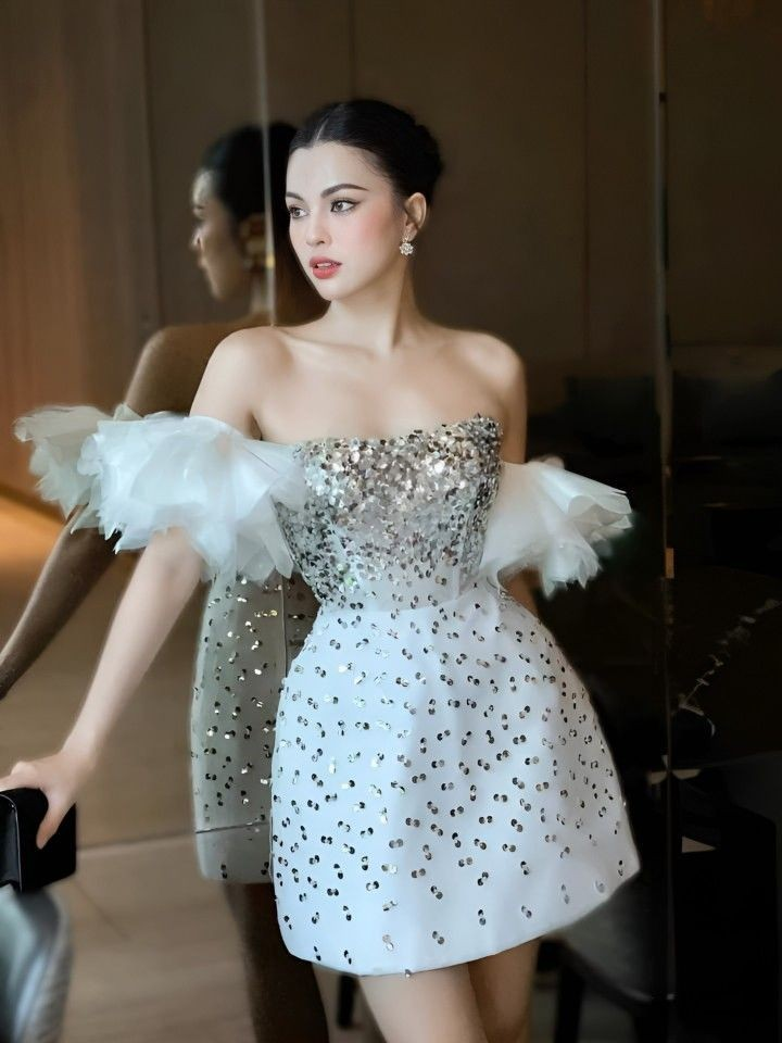 Sparkly Strapless Mini with Tulle