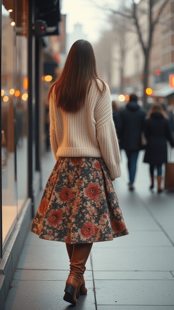 Midi Skirt and Boots