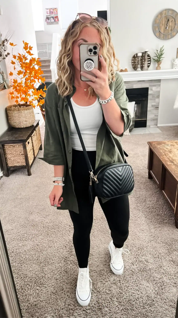 Effortless Olive Cardigan Ensemble