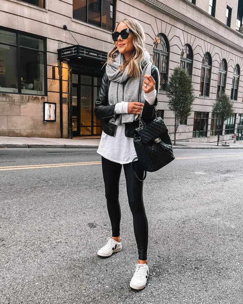 Chic Leather And Layers Look