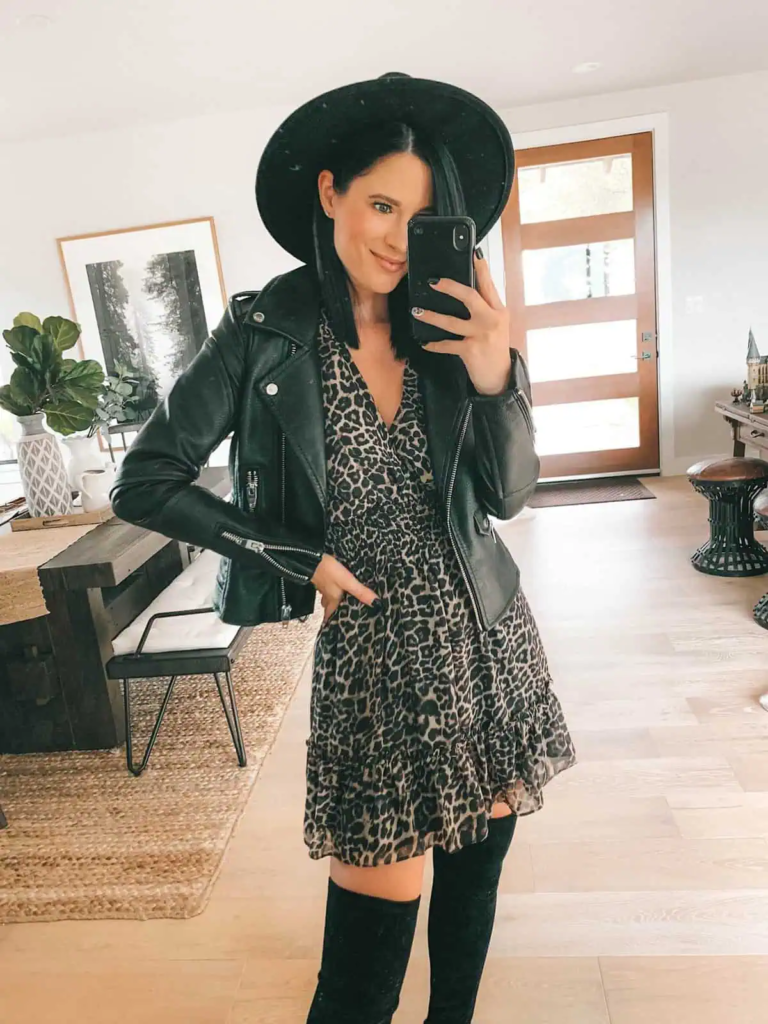 Edgy Leopard And Leather Combo