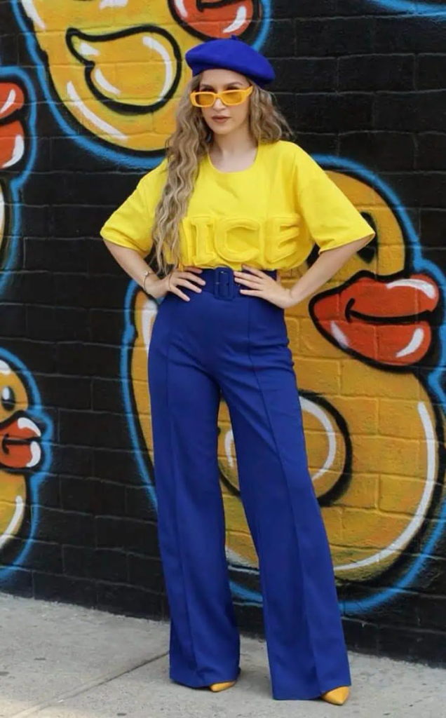Bold Blue And Yellow Ensemble
