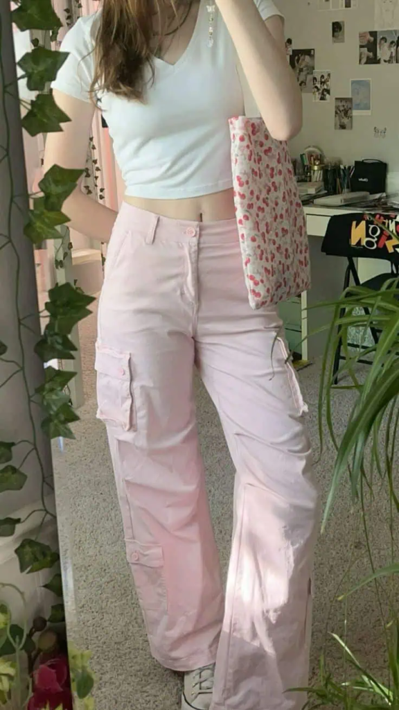 Pastel Pink Cargo Pants Chic