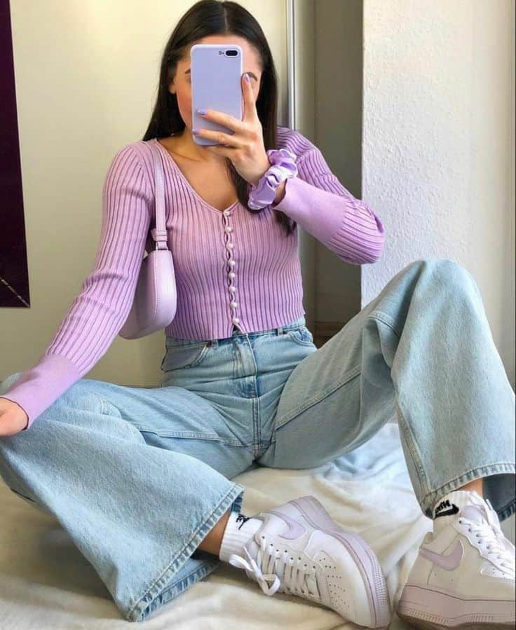Lavender Chic Meets Denim Cool