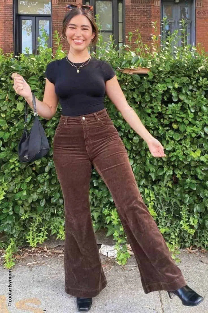 Corduroy Flares And Cropped Tee