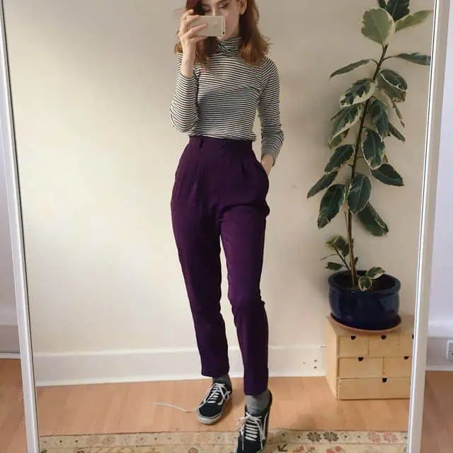 Chic Stripes And Bold Purple