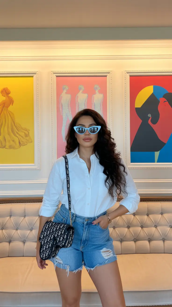 Crisp White Shirt Meets Relaxed Denim