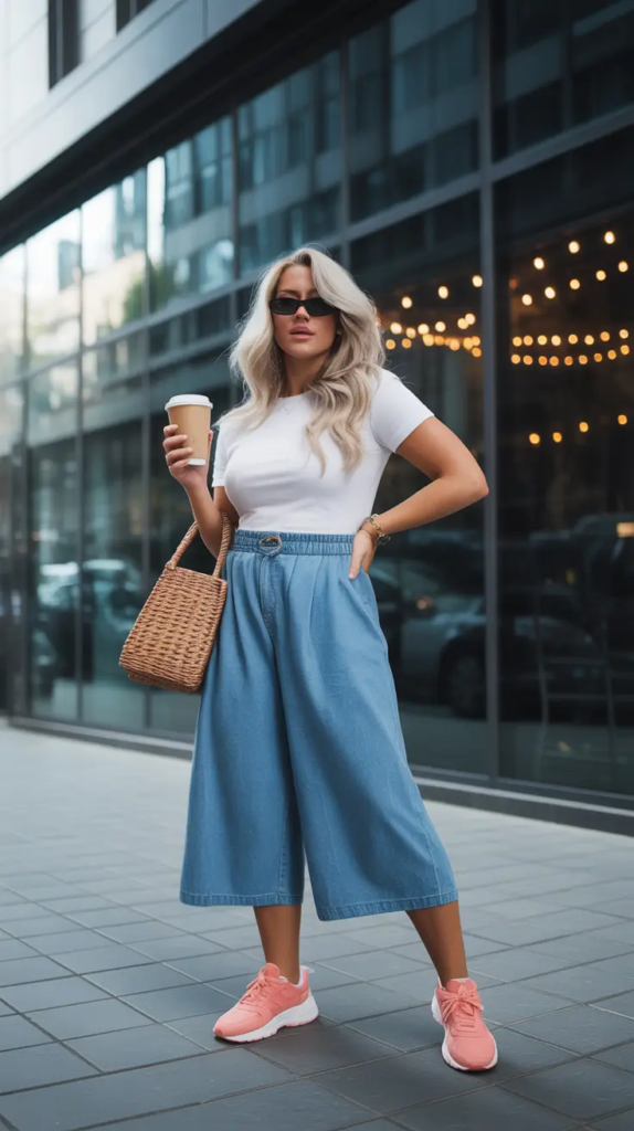 Easy Denim Culottes for City Days