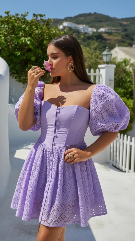Lilac Lace Mini With Spring Party Mood