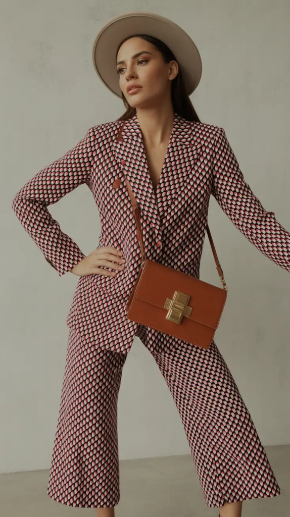 Printed Suit and Classy Power Dressing with a Soft Twist