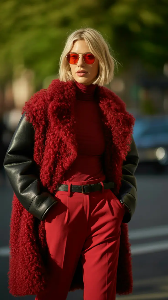 Monochrome Red Layers with Street Style Power