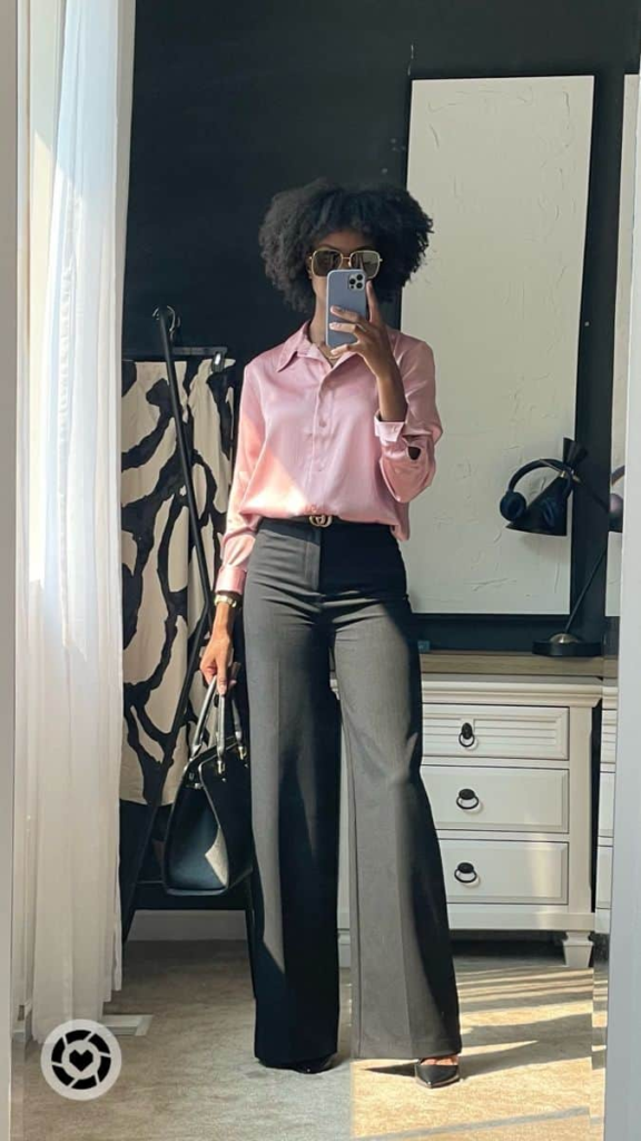 Chic Pink And Gray Ensemble