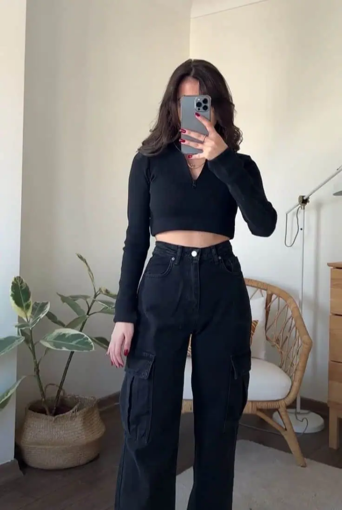 Chic Crop Top And Cargo Pants