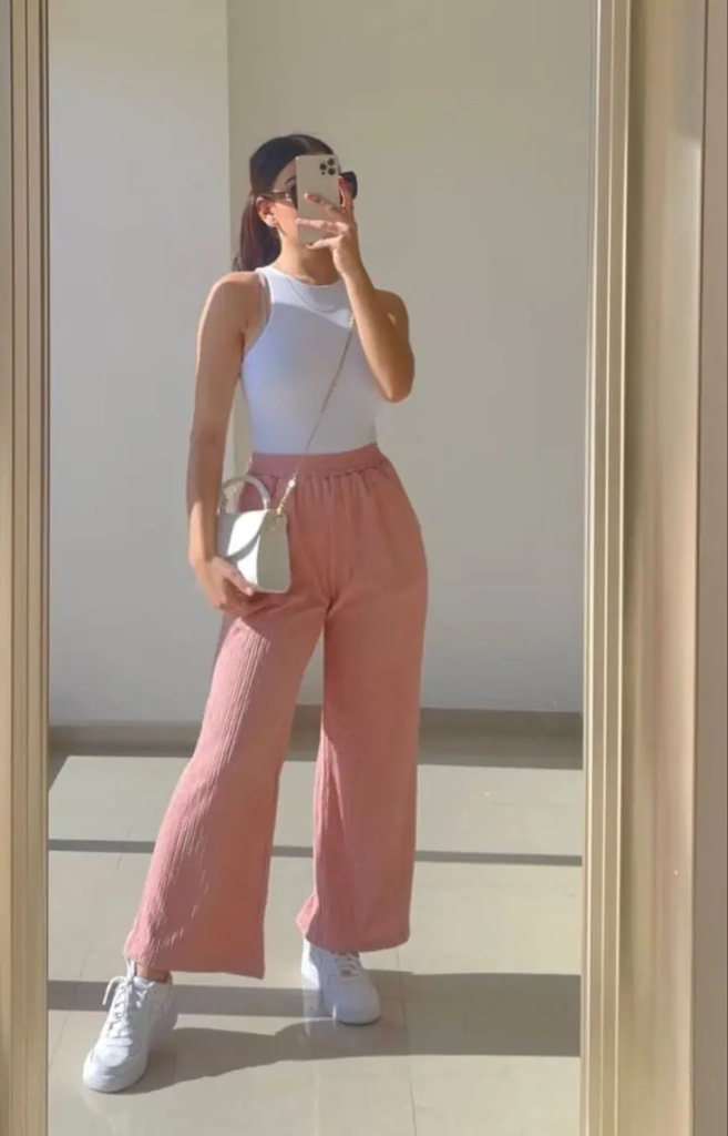 Chic Comfort: Pink Palazzo Pants