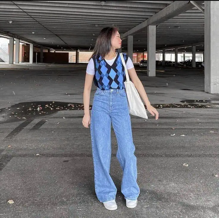 Preppy Chic With Argyle Vest