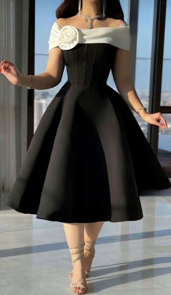 Elegant Off-Shoulder Midi Dress
