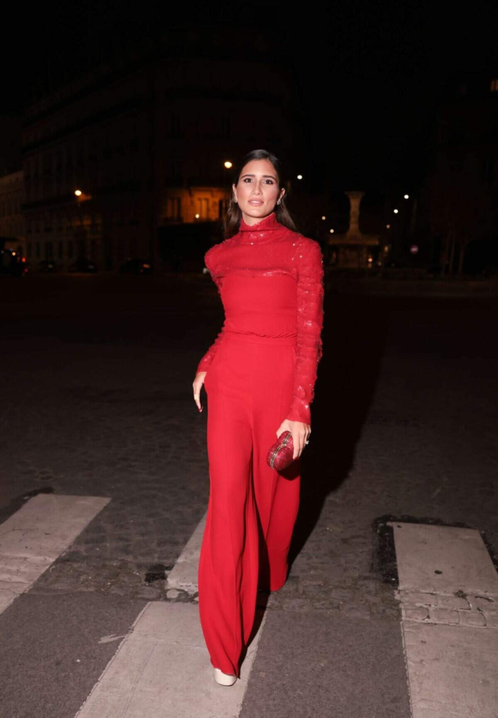 Red Hot Lace-Sleeve Jumpsuit