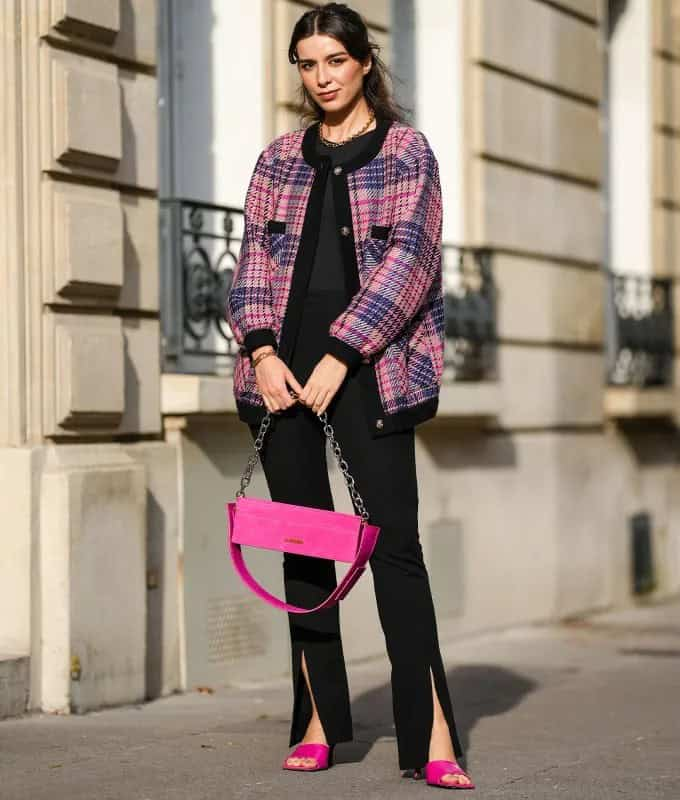 Chic Tweed With A Pop Of Pink