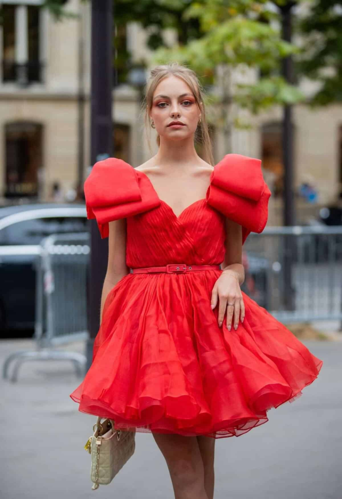 Bold Red Tulle Mini Dress