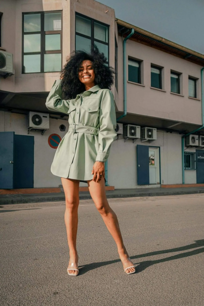 Chic Mint Green Shirt Dress