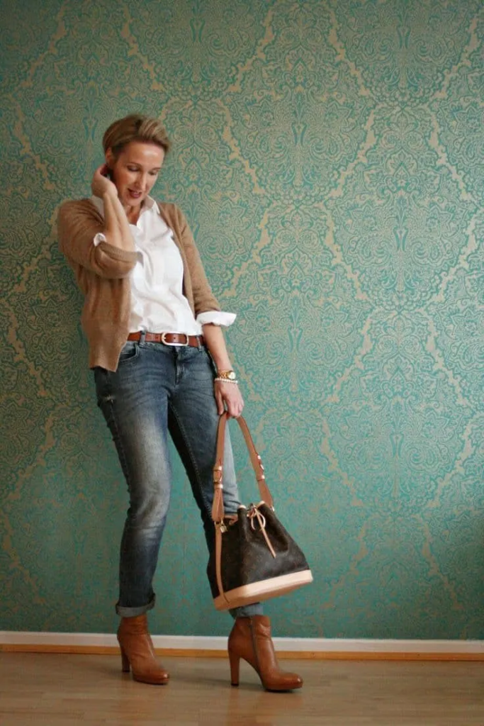 Casual Chic with Camel Cardigan