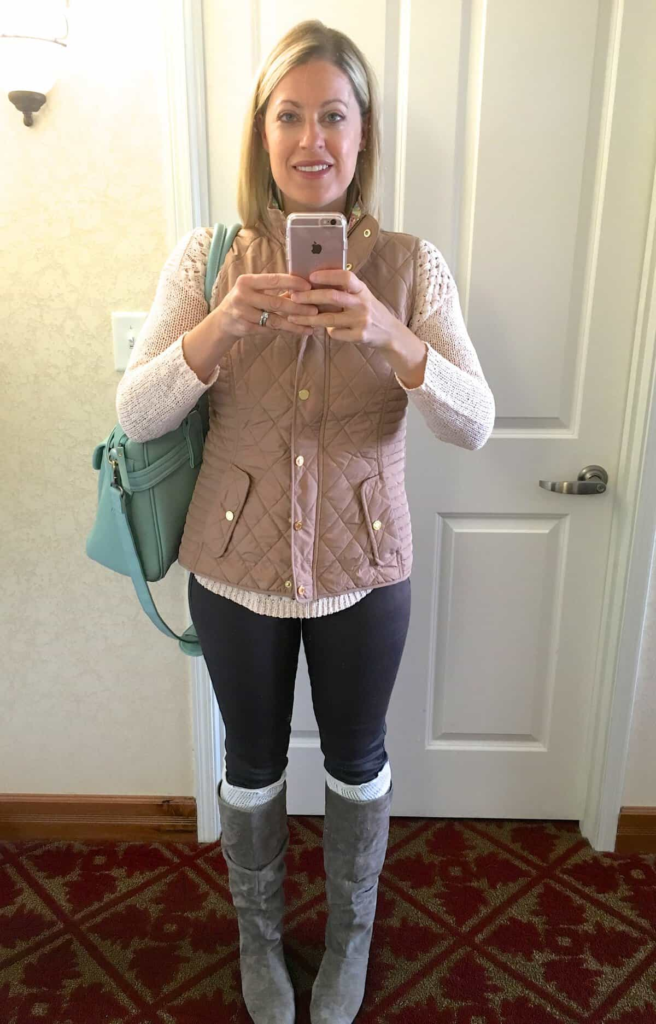 Layered Elegance with Quilted Vest