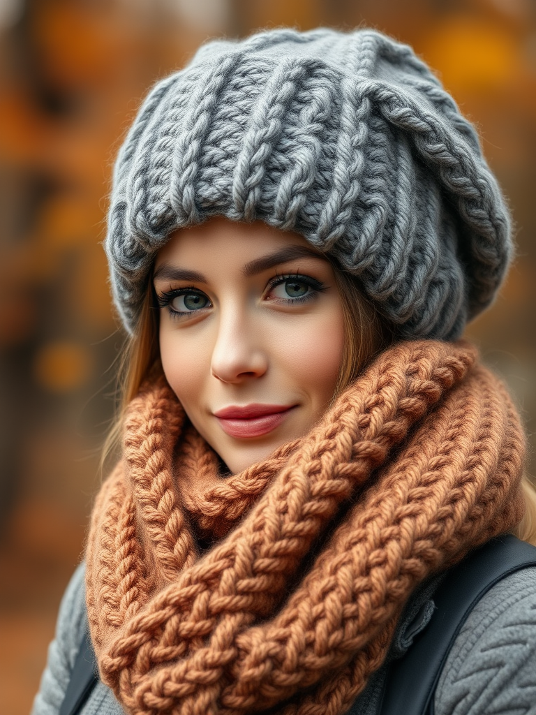 5. Slouchy Beanie And Chunky Scarf