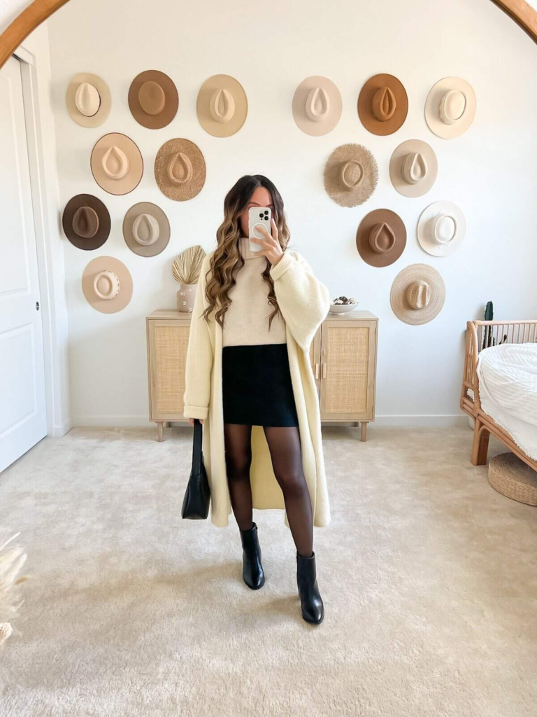 20. Cozy Chic: Cream Coat & Boots