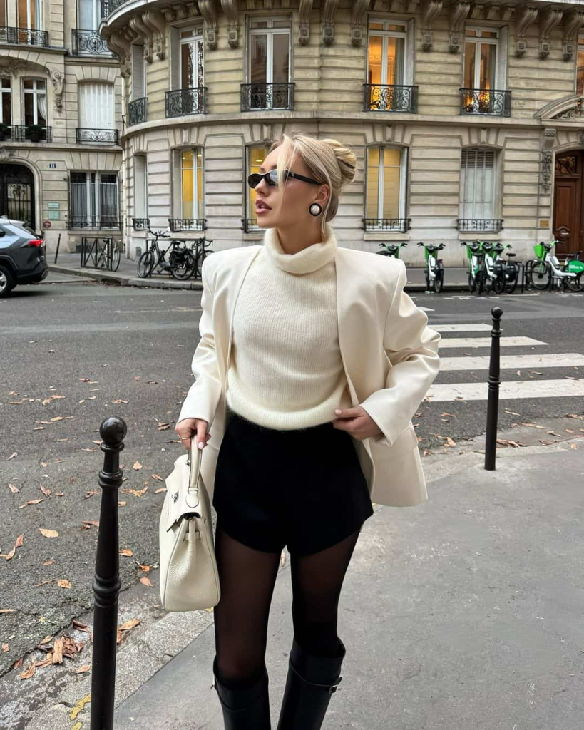 2. Chic Parisian Monochrome Ensemble