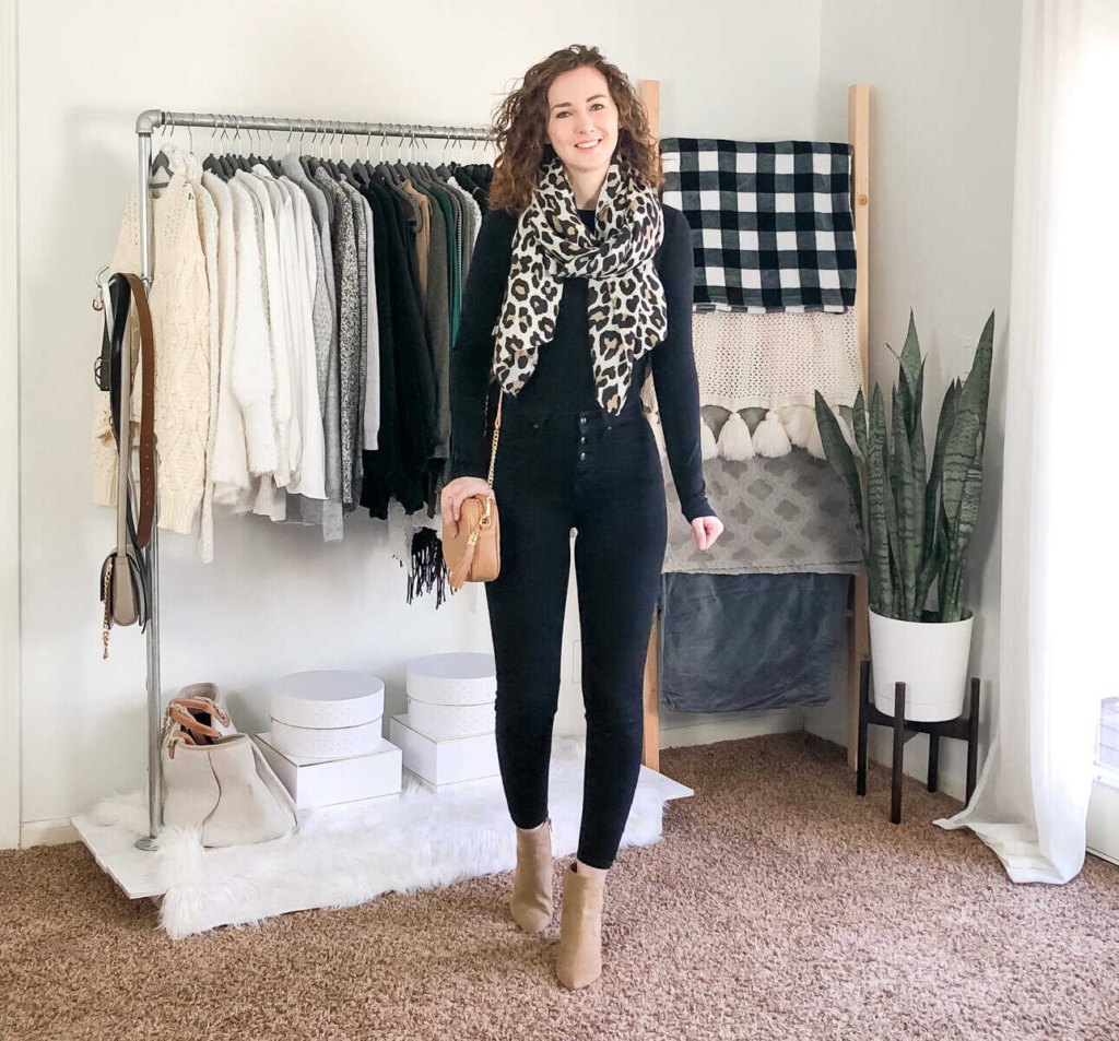 9. Sleek Black With Leopard Accent