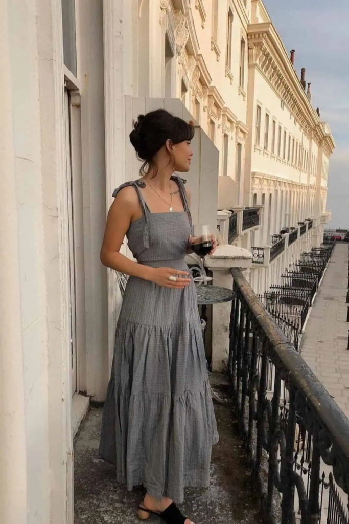 7. Tiered Linen Maxi Dress