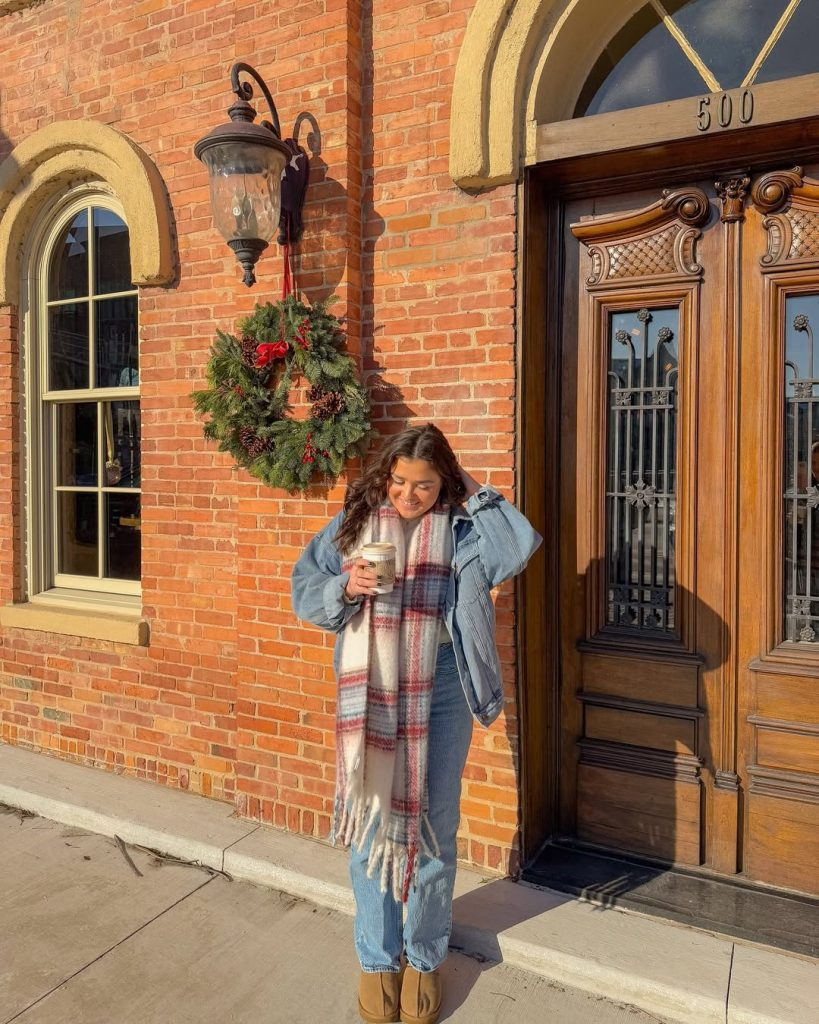 Denim and Plaid Warmth