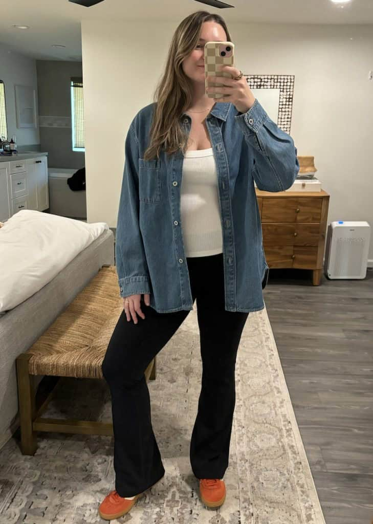 3. Oversized Denim Shirt: Versatile Layering Essential