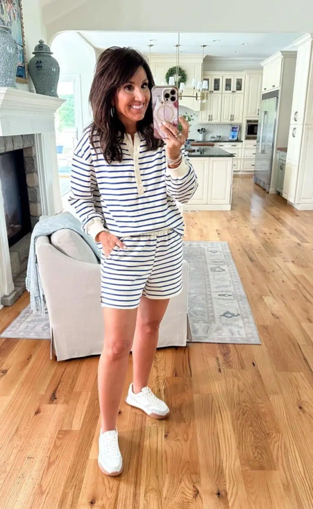 5. Nautical Striped Loungewear Set