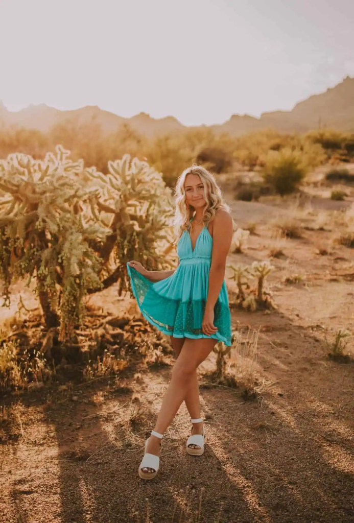 3. Turquoise Sundress In Desert Sunset