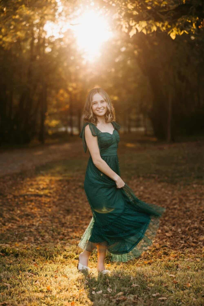 12. Enchanting Emerald Lace Dress