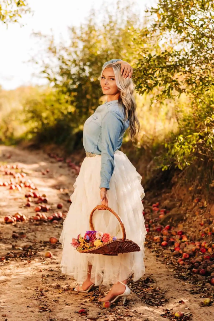 16. Denim And Tulle Fall Fantasy