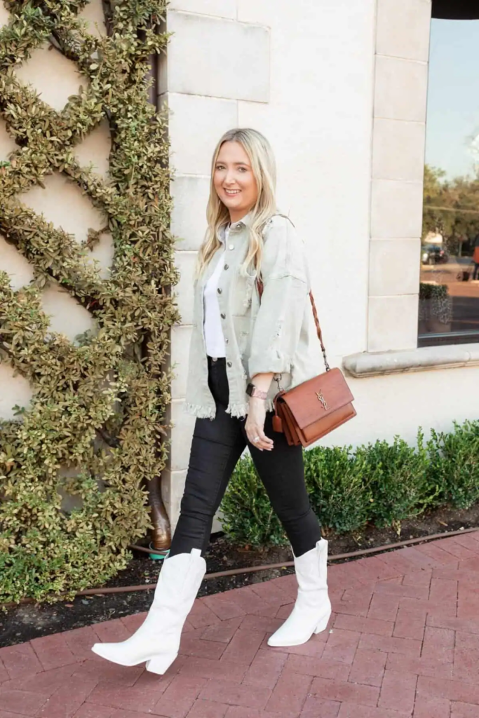 1. Chic Simplicity With White Boots