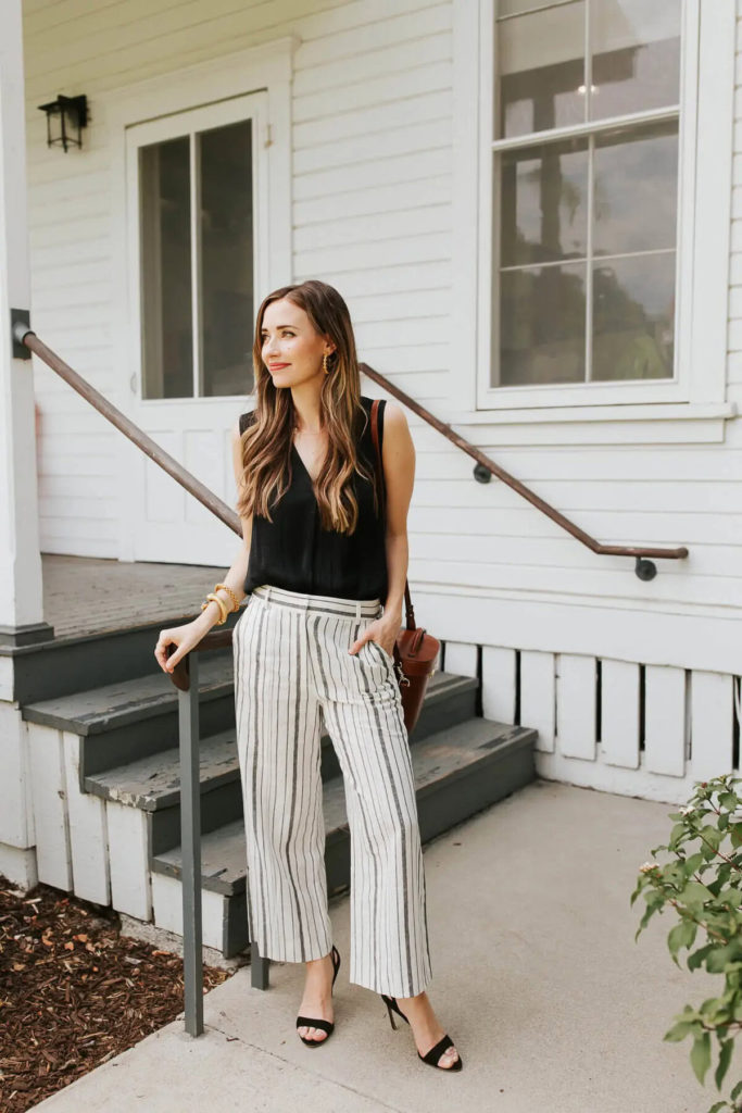 16. Striped Culottes And Sleek Tank