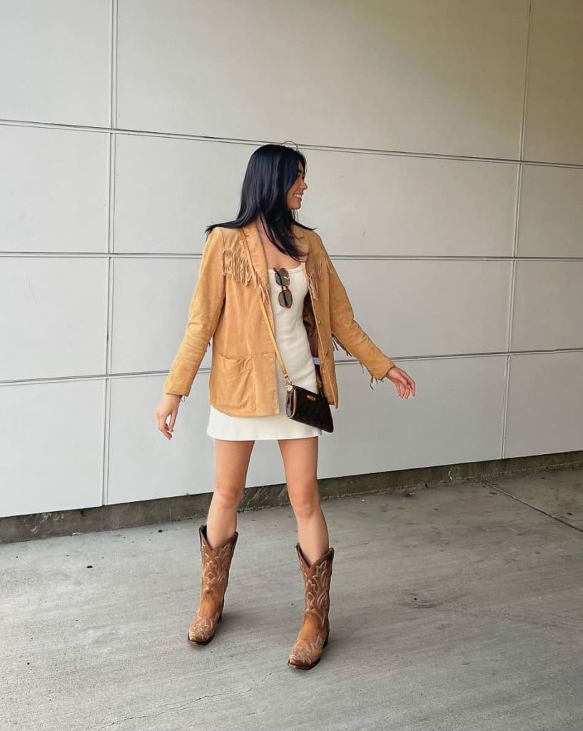 20. Fringe Suede And Cowboy Boots