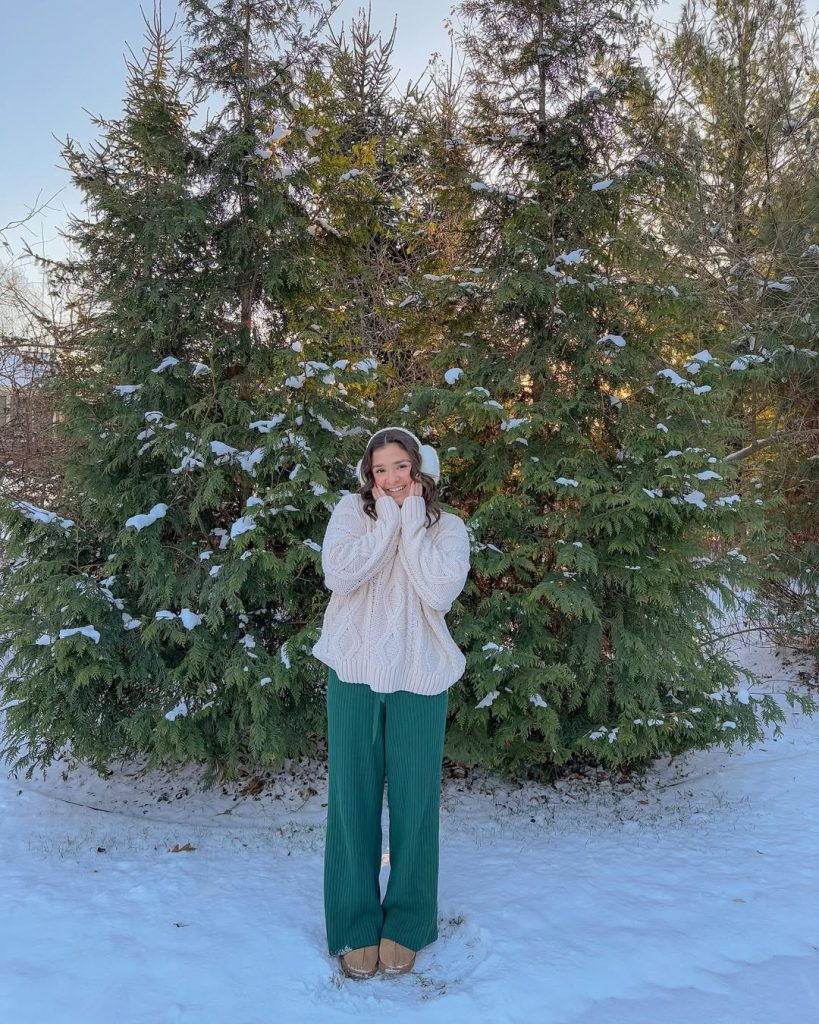 Chunky Knit with Green Pants