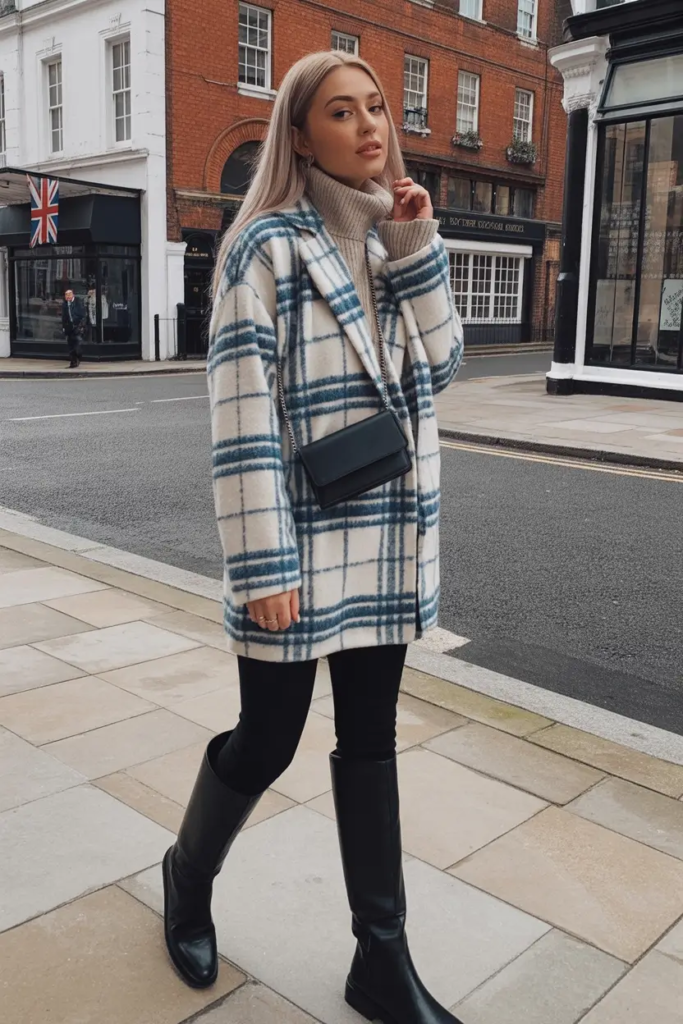 Plaid Coats and Timeless Boots