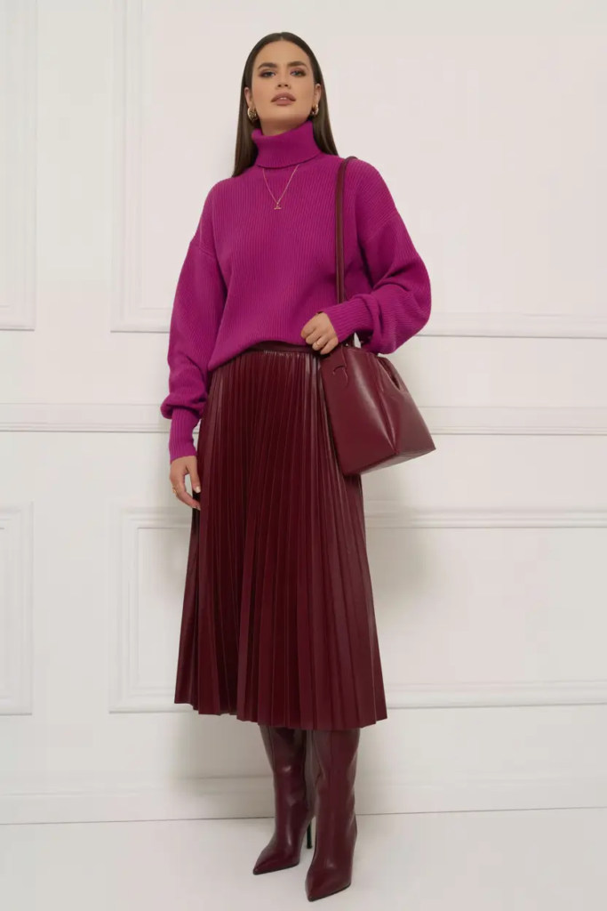 Fuchsia Meets Burgundy Power Dressing