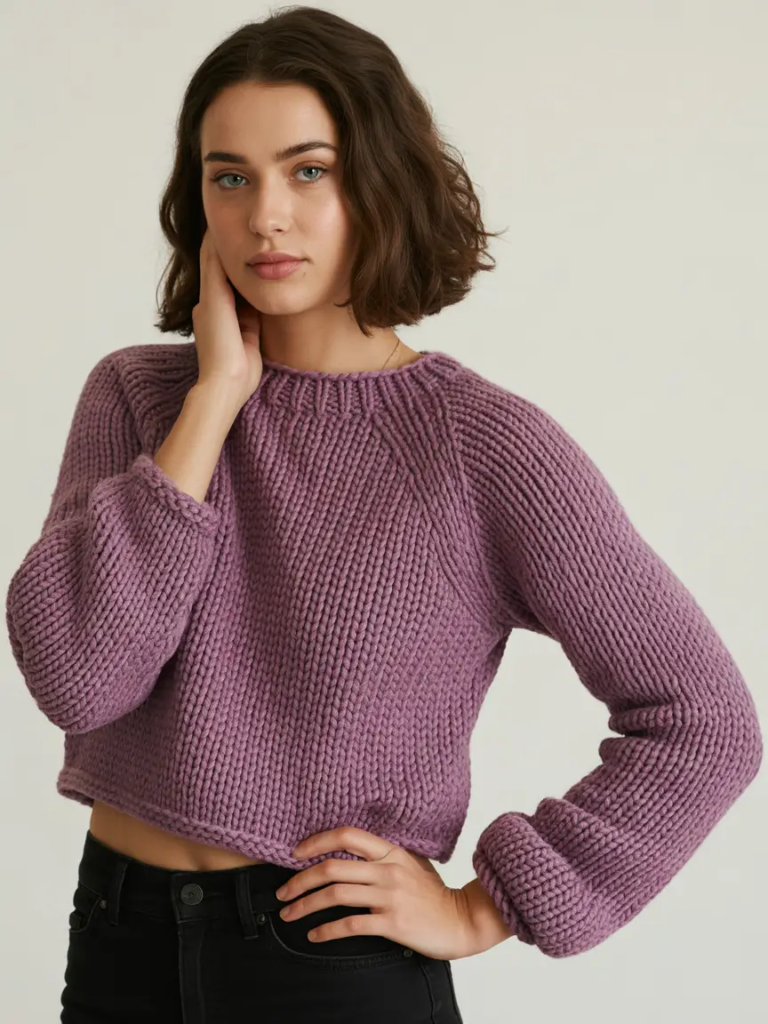 Lavender Crop Knit